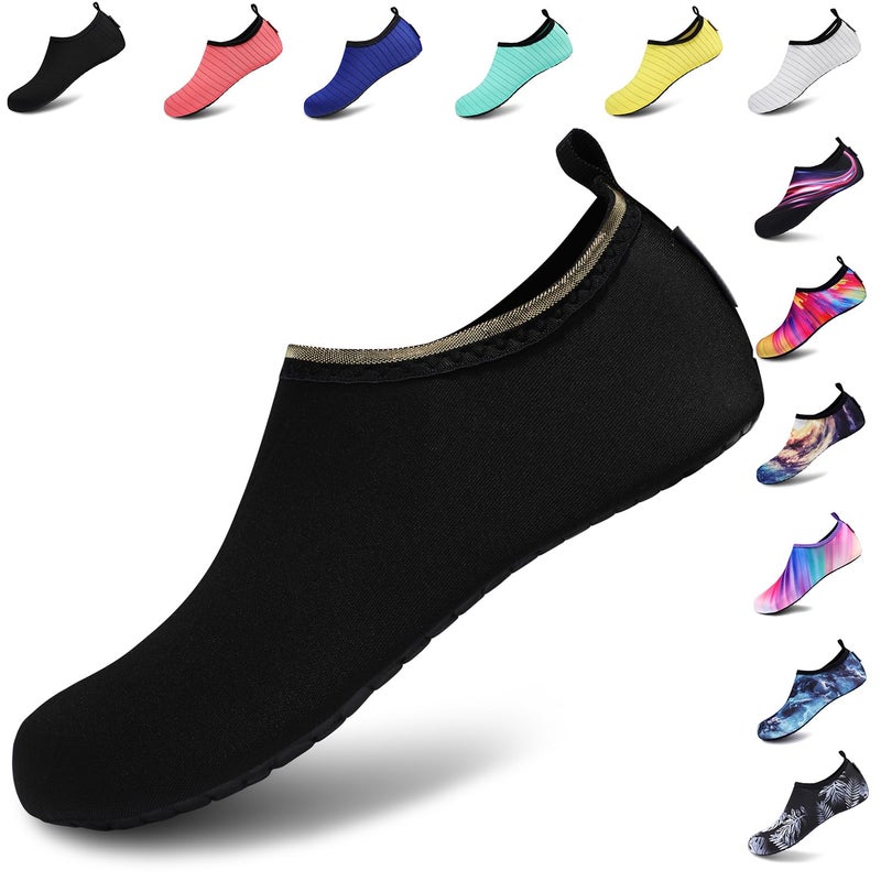 VIFUUR أحذية رياضية مائية للجنسين VIFUUR سوداء صلبة - 7.5-8.5 W US / 6-7 M US (38-39) - Image 1